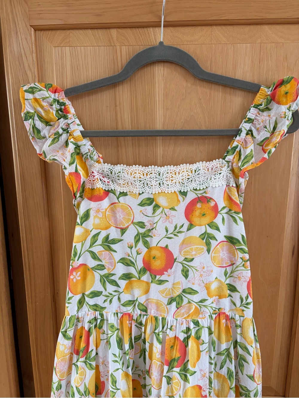 Rachel Zoe - Fun & Flowy Citrus Print Maxi Dress with Ruffled Straps - Size 10